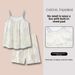 Lässiges Sommer-Pyjama-Set | Lockere Hosenträger für Damen, 100 % Baumwolle, Größe S – Frische Shorts mit Brustpolstern_voghion.com