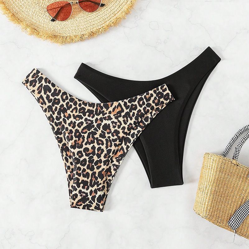 Swimsuit Women New European And American Leopard Print Sexy Bikini High Waist Triangle Swimming Trunks Two Piece Swimsuit_voghion.com