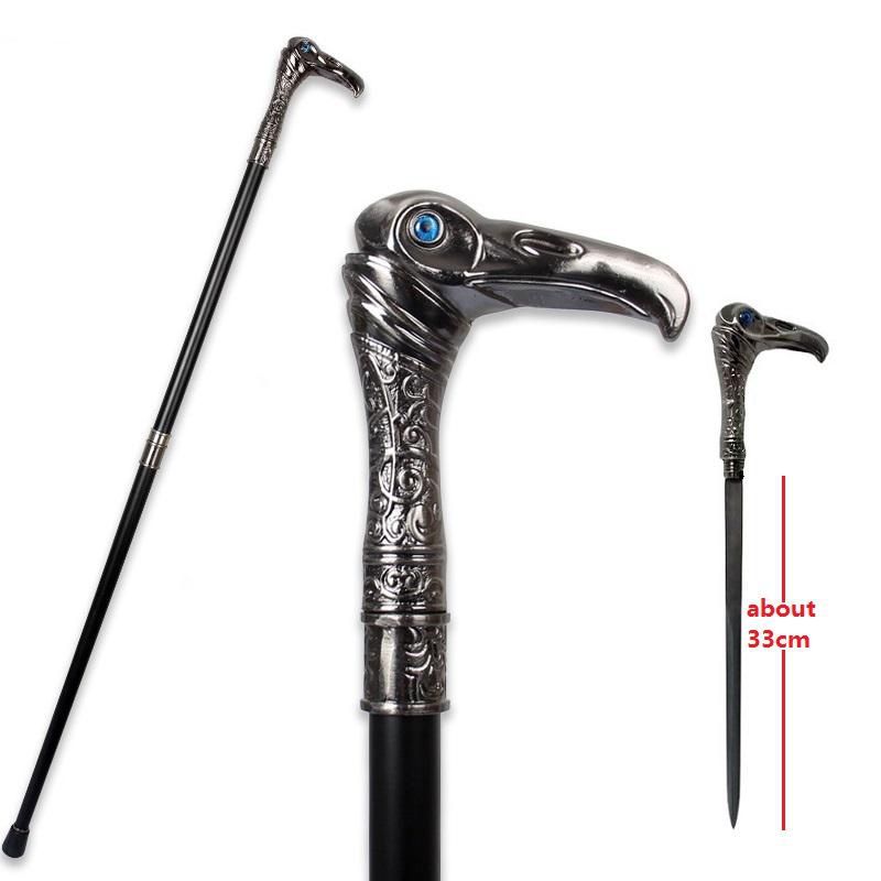 2024 Luksuzni štapovi za hodanje s orlovom glavom za muškarce, ukrasni štap za hodanje, elegantni modni vintage ručni štap 93 cm s mačem 33 cm_voghion.com