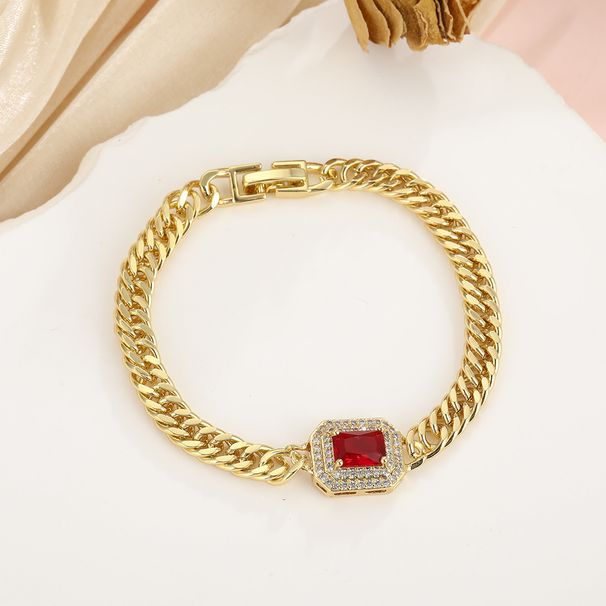 Pulseira INS Fashion banhada a ouro e cobre com zircônia cúbica micropavimentada para mulheres, estilo hip-hop cubano leve e luxuoso de alta qualidade_voghion.com