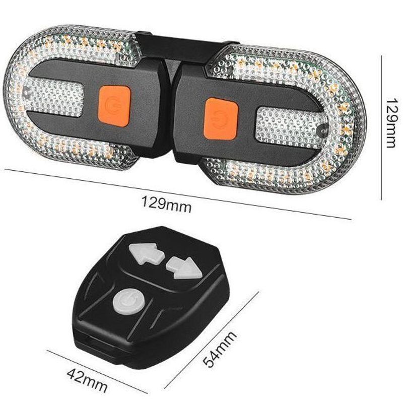 Bicicleta com carregamento USB, controle remoto sem fio, seta, luz de advertência para ciclismo noturno, removível na cauda_voghion.com