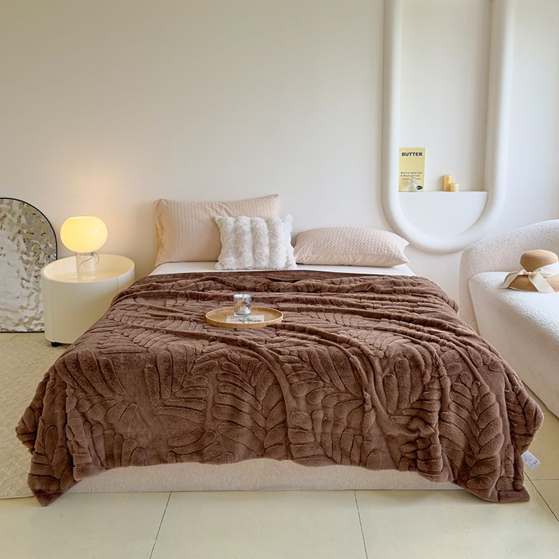 Double Layer Thickened Rabbit Like Banana Leaf Blanket Multifunctional Nap Blanket Sofa Decoration_voghion.com