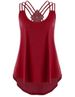 Fraen d'Kleeder staark Faarf sleeveless Kräiz Band Vest Top_voghion.com