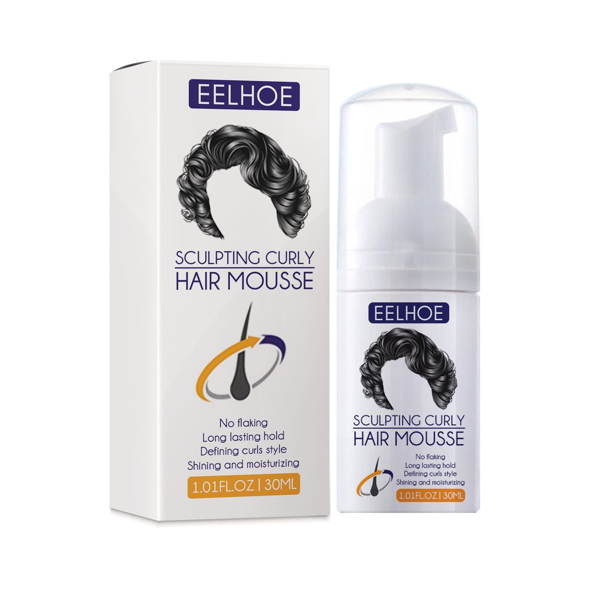 EELHOE Styling Abundant Elastic Curled Anti Frizzy and Natural Fluffy Moisturizing and Smooth Hair Styling Agent_voghion.com
