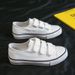 Fubu 2025 Spring Low Top Korean Edition Velcro Canvas Female Ins Student Board Lazy White Shoes F003_voghion.com