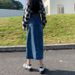 Instagram Summer New Front Split Mezza gonna da donna a trapezio alta di media lunghezza con vita ampia e gonna in denim che copre i fianchi_voghion.com