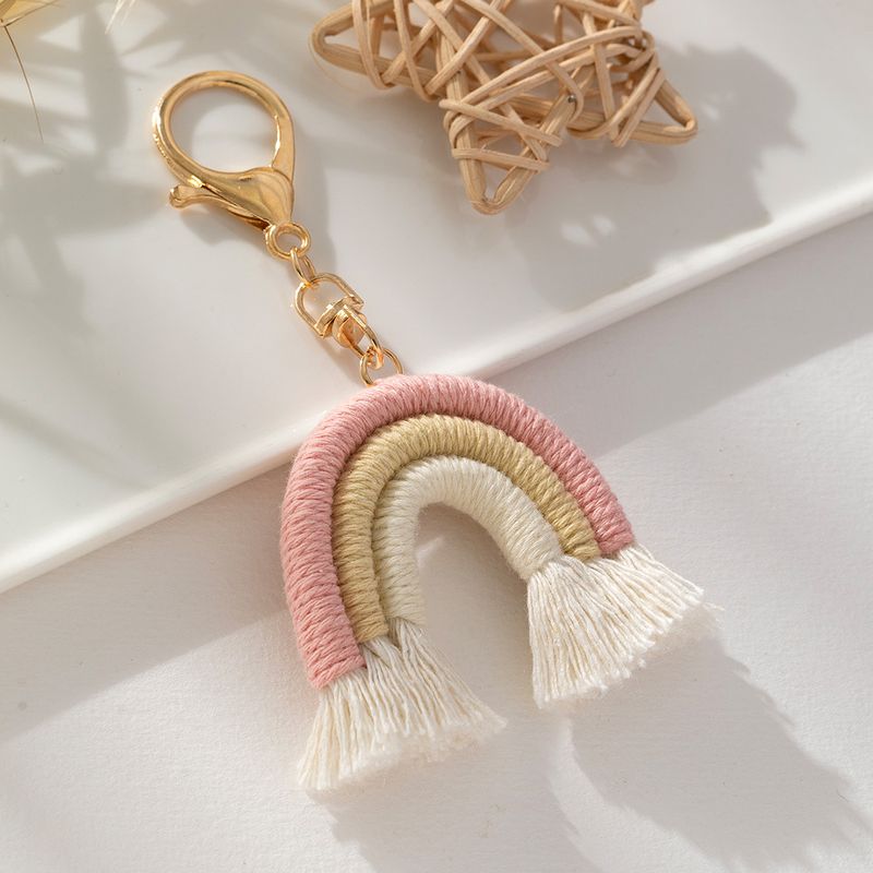 Straight Rainbow Woven Bag Fashion Fine Charms_voghion.com