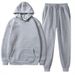Herrenbekleidung Mode neue Herren- und Damenbekleidung Paar Kapuzenpullover in Volltonfarbe Anzug Herren Freizeitsportanzug_voghion.com
