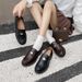 New slip-on small leather shoes niche retro chunky single shoes_voghion.com