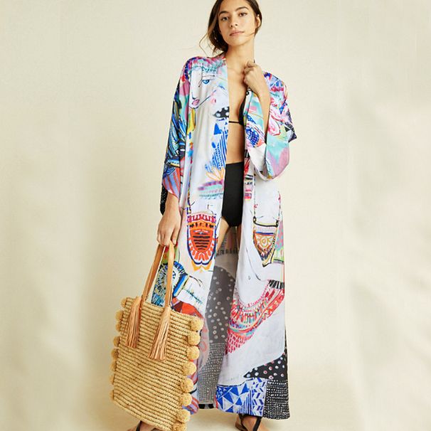 Φόρεμα παραλίας με μακριά μανίκια, μπικίνι, κάλυψη, ζακέτα, λεπτό, εμφάνιση, διακοπές, προστασία από τον ήλιο, μαγιό, μπλούζα, φούστα με βολάν_voghion.com