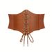 Corsetto elastico largo e stretto con lacci da donna alla moda, con sigillo in vita, per abito da donna_voghion.com