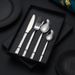 430 Edelstahl Steinmuster Messer, Gabel und Löffel Set Steakmesser, Gabel und Löffel Vierteiliges Set Geschenkbox Westerngeschirr_voghion.com