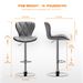 Bar Stools Set Of 2, Swivel Adjustable Counter Height Barstools With Back And PU Leather-Gray_voghion.com