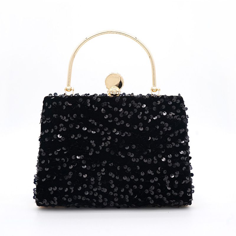Modische, trapezförmige Abendtasche mit Paillettenkette für Damen_voghion.com