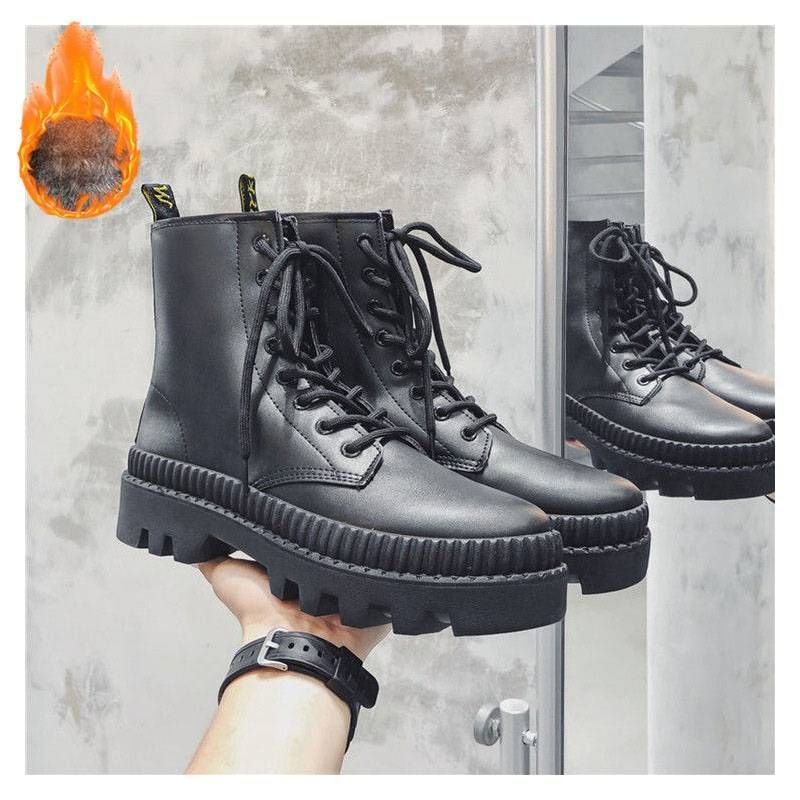 Herresko Martin High Top Leather Høst Tykksålet Vanntette Motorsykkelstøvler_voghion.com