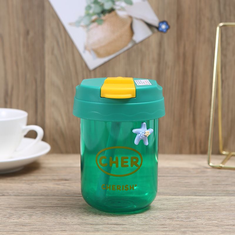 Trendy Mini Plastic Ton High-Value Ins Style Girl Straw Portable Office Car Cup_voghion.com