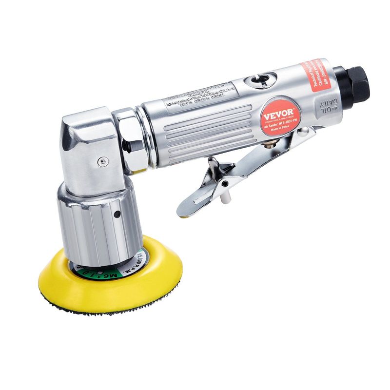 VEVOR 1/2/3 Inch Random Orbital Air Sander, High-Speed 15000RPM Mini Pneumatic Sander For Auto Body Work, 58PCS Air Powered Sander Kit With Sandpapers, Wool Pad, Wavy Sponges_voghion.com