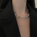 Exaggerated Large Thick Metal Decorative Necklace For Women's Trendy INS Short Collarbone With Sparkling Diamond_voghion.com