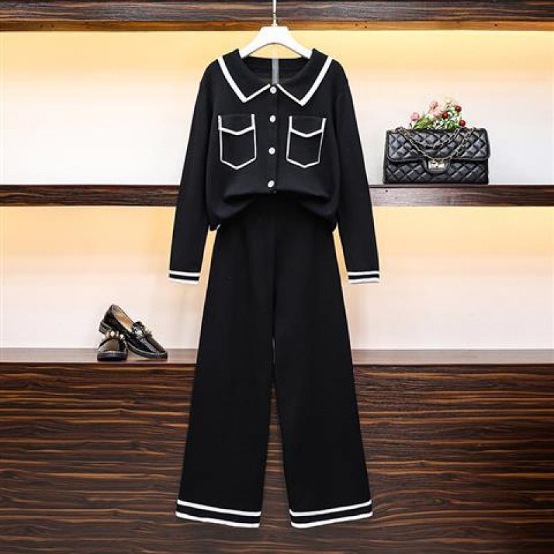Completo primaverile in maglia a due pezzi: cardigan oversize e pantaloni a gamba larga per un'eleganza senza sforzo_voghion.com