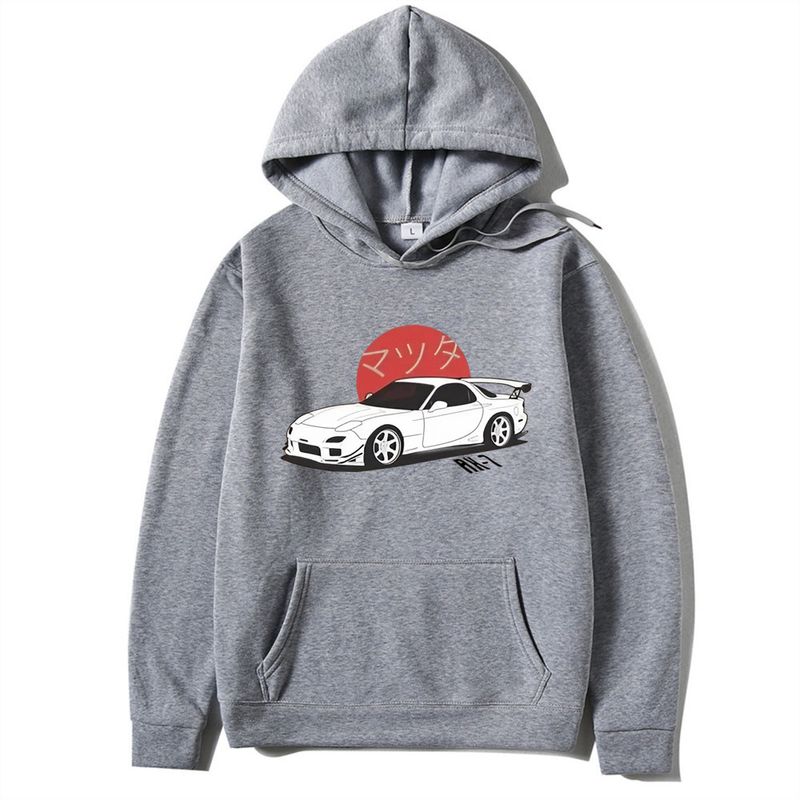 Anime Head Text D Hoodie Mazda RX7 moletom com capuz masculino e feminino_voghion.com