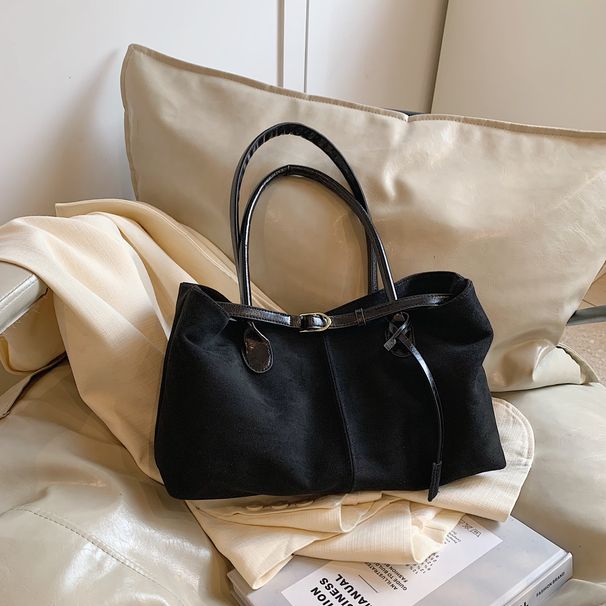 2024 Trendy Matte Texture Tote Commuter Large Capacity Suede Handbag Shoulder Women's Bag_voghion.com