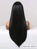 Sort Lang Lige Syntetisk til Kvinder Midterste Del Hårlinie Naturligt udseende Bær fuld paryk 26 tommer Daglig fest_voghion.com