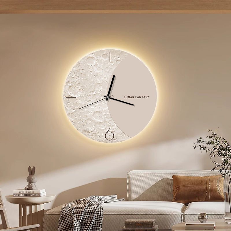 Nordic Style Living Modern Simple High-end Dining Room Wall Lamp Silent No-drill Clock_voghion.com