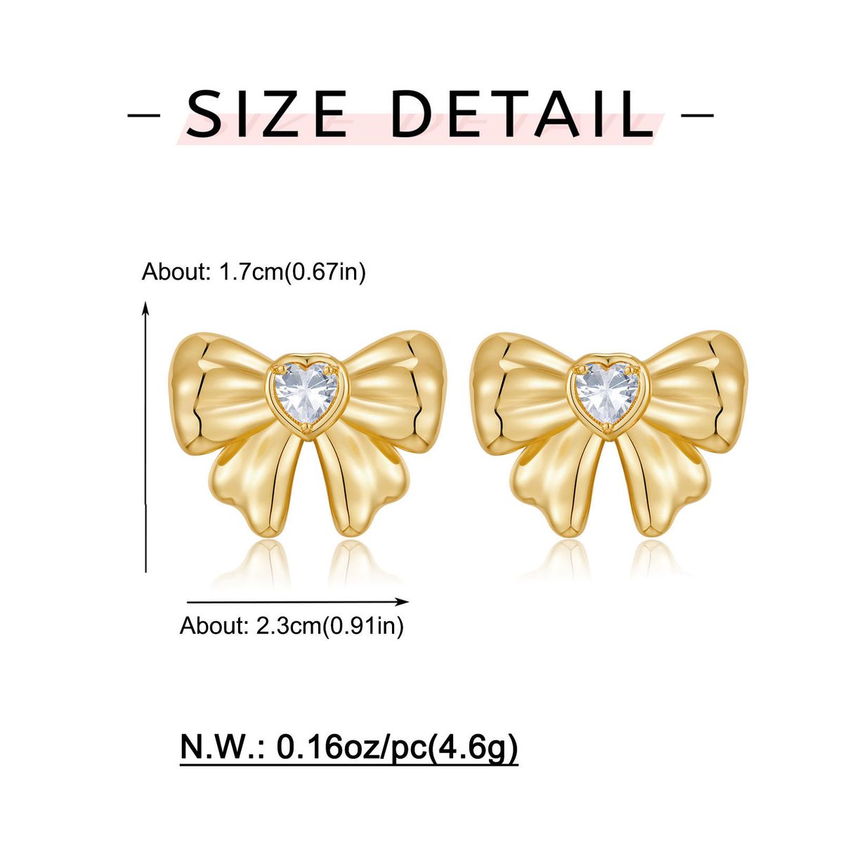 Orecchini a forma di fiocco K placcati in rame, popolari, tutti abbinati, moda, diamanti intarsiati, temperamento di alta qualità_voghion.com