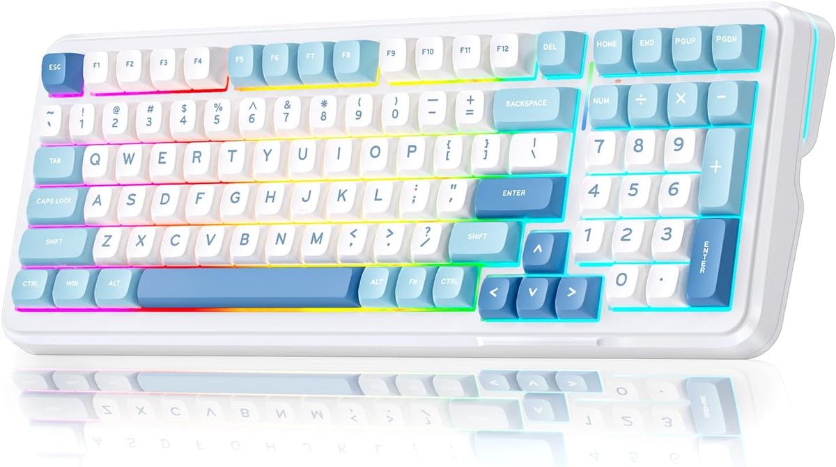 K99 98% Wireless Mechanical Keyboard, Three Mode Connection, Compact Game Keyboard, With Six Layer Gasket, RGB Backlight, Suitable For Hot Plug Of Mac_voghion.com