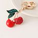 Cute Enamel Oil Drop Inlaid Diamond Fruit Cherry Car Hanging Decoration Keychain Small Gift_voghion.com