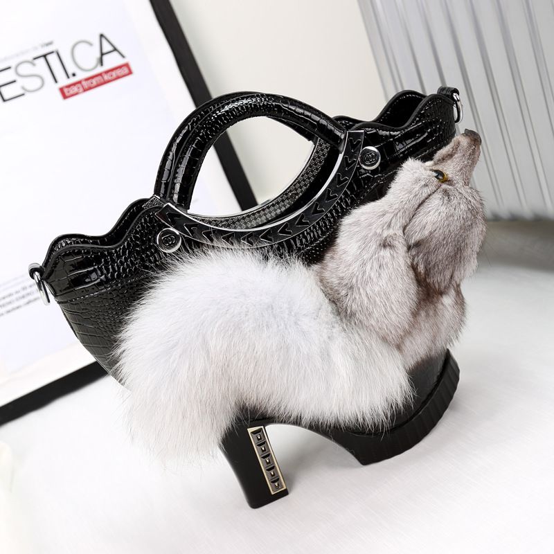 Fashionable autumn and winter new fur handbag plush handbag, single shoulder diagonal cross bag_voghion.com
