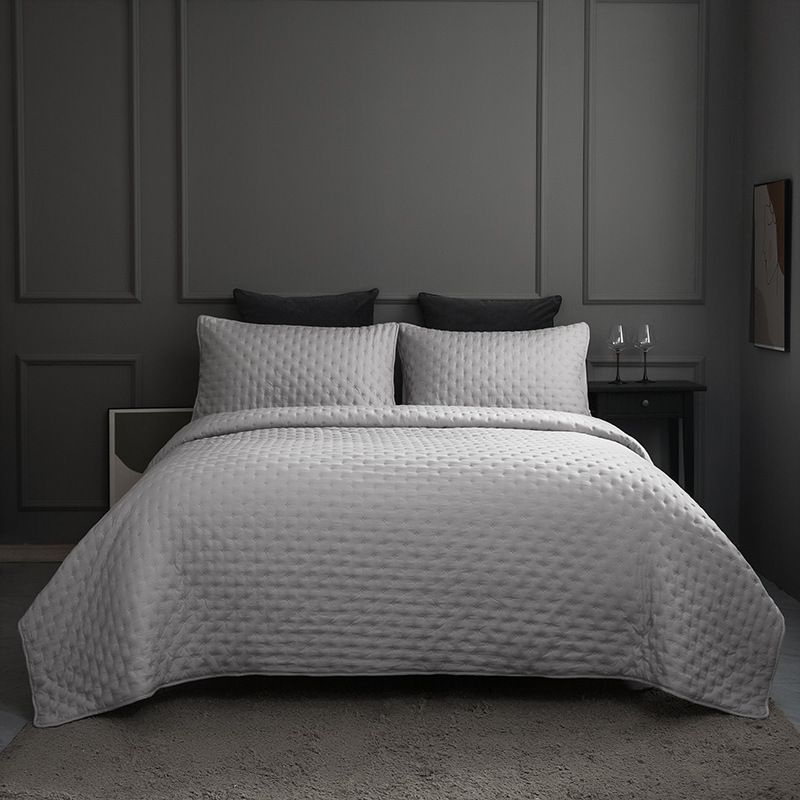 3-Piece Washed Cotton Quilted Bedspread Set - 1.8m Home Luxury Bedding For European & American Market​_voghion.com
