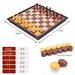 2-in-1 Magnetic Chess And Checkers Foldable Plastic Chessboard With Wood Grain_voghion.com