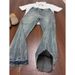 Vaqueros acampanados vintage de los años 70: pantalones unisex de cintura alta, con dobladillo desgastado y lavado vaquero (tallas S-3XL, algodón sin elasticidad, estilo urbano retro)_voghion.com