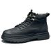 Winter Fleece-Lined Martin Mid-Cut Warm Genuine Leather Men's High-Top British Style Work Versatile Short Boots_voghion.com