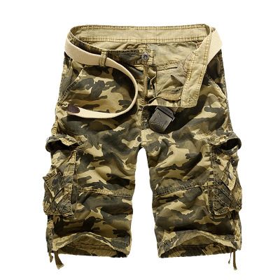 2024 Neue große Herren-Camouflage-Cargo-Shorts mit mehreren Taschen und lockerer, lässiger 5/10-Shorts_voghion.com