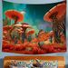 Super large background cloth, fantasy mushroom house, bedside bedroom, tapestry, wall cloth decoration, Nordic ins_voghion.com