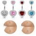Piercing per l'ombelico da donna a forma di cuore in stile europeo e americano, in acciaio al titanio, con bottone transfrontaliero, scintillante_voghion.com