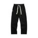 Men's Extra-Long Fleece-Lined Sweatpants – Tall & Big Size Cotton Blend Joggers With Multi-Pockets (Black/Navy, Relaxed Fit For 6'0"+ Height)_voghion.com