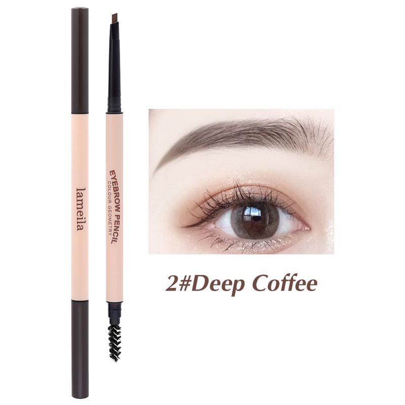 Doppelkopf Wasserdichter Konturierungs-Augenbrauenstift Langlebiger, mattierter Umriss Liegender Seidenraupen-Eyeliner Augenbrauen-P_voghion.com