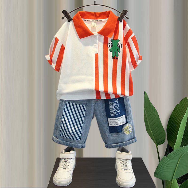 Boys Summer Short Sleeved Suits 25 New Stylish Baby Net Celebrity Sports Clothes Boy Children Cool Handsome Summer Clothes_voghion.com