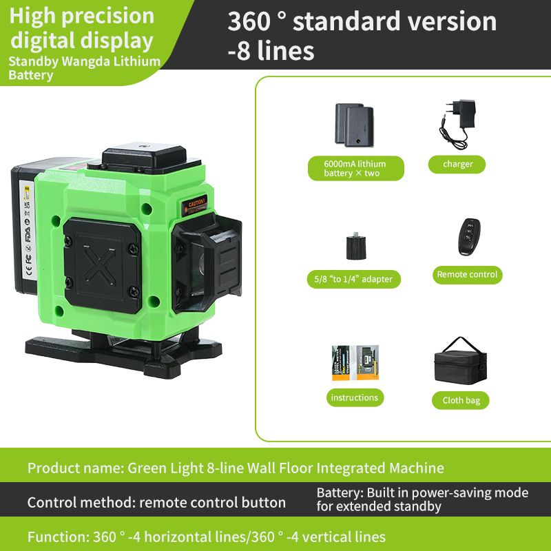 Livello laser autolivellante 4D a 16 linee con display digitale – Laser a linee incrociate ad alta precisione per edilizia, carpenteria, installazione di piastrelle_voghion.com