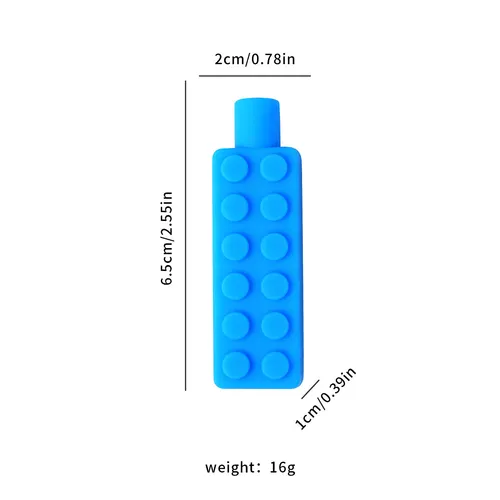 Mor och barn Baby Silikon Byggstenar Bitring Spädbarn Oral Period Molar Stick Autistic Barn Penna Cap Bite_voghion.com