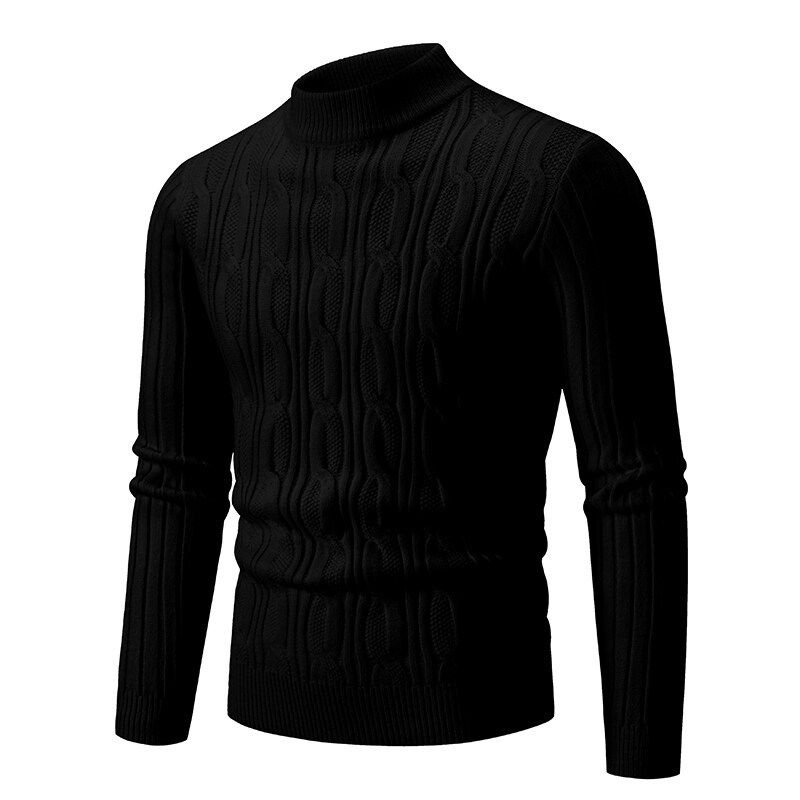 Maglione oversize alla moda per uomo - Pullover con motivo a trecce vintage | Morbido misto poliestere | Lavabile in lavatrice | Taglie (Bianco/Nero/Rosso/Cachi/Blu)_voghion.com