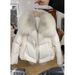 Women's Winter Fashion Coat With Detachable Faux Fur Collar – Stylish Loose Fit Thick Warm Jacket (Black/White)_voghion.com