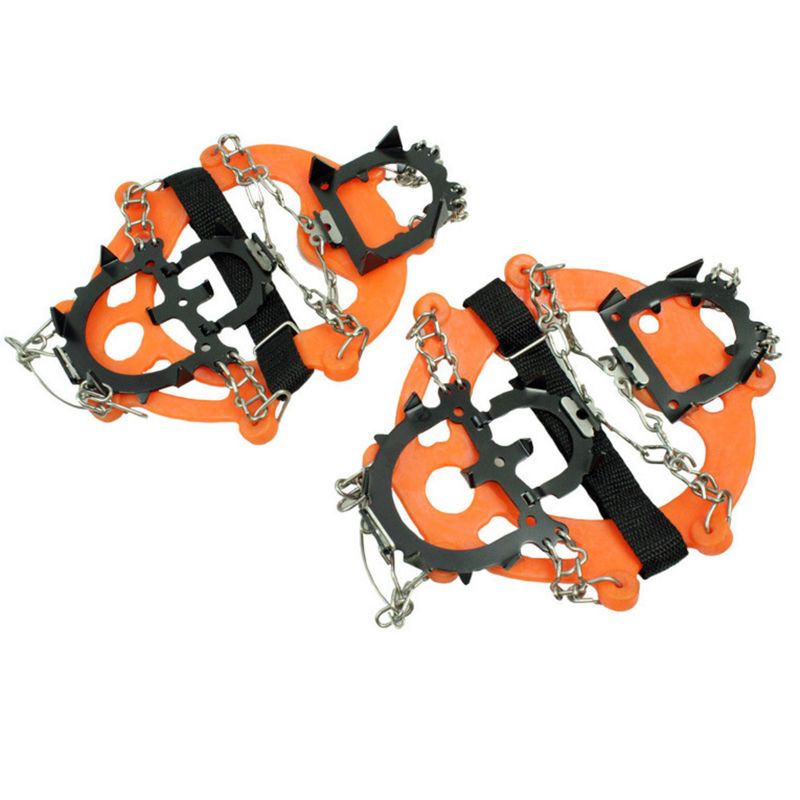 Strengthen the shoe cover with high-strength stainless steel chain for mountain climbing, anti slip safety, and 12 tooth_voghion.com