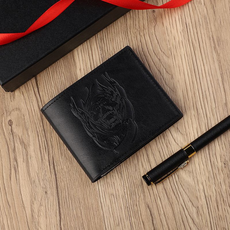Men's Wallet Retro Small Wallet Skull Short Card Bag Portable Fashion Business Clutch Bag Men's Coin Purse_voghion.com