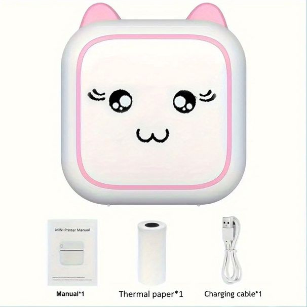Mini-Drucker, kabelloser Mini-Fotodrucker, Etikettendrucker, tragbarer tintenloser Thermodrucker für die Tasche, Tagebuch, Studium, für Android- oder iOS-App_voghion.com