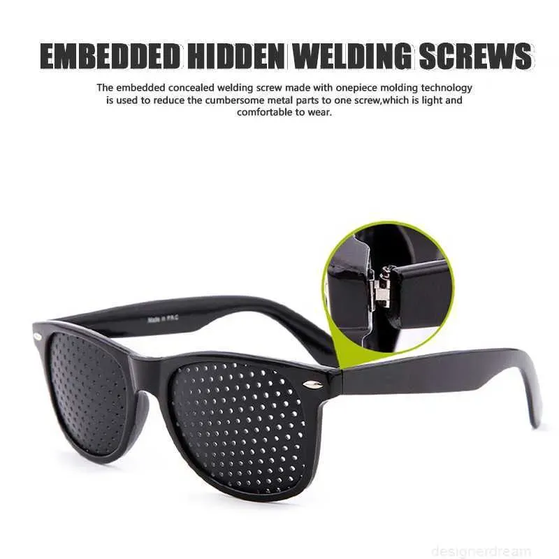 Designer Fashion Relieve Pinhole Men Corrective Anti-Fatigue Myopia Bril Leesbril Zwart Frame Beschermer Oogzicht_voghion.com