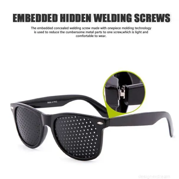 Designer Fashion Relieve Pinhole Men Corrective Anti-Fatigue Myopia Bril Leesbril Zwart Frame Beschermer Oogzicht_voghion.com